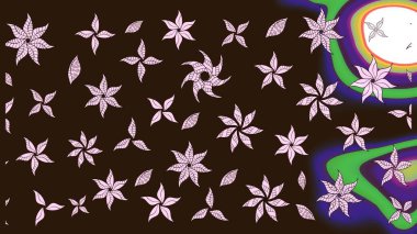 Çiçekli çiçek deseni, suluboya. Küçük çiçekte güzel bir çiçek deseni var. Raster deseni.