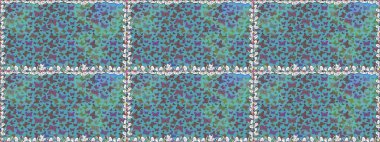 Mavi soyut suluboya kelebeklerle bezenmiş şeffaf bir arkaplan deseni. Sonsuz. Raster illüstrasyonu. Yazdırmayı tekrarla.