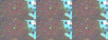 Düz Çiçek Elementleri Tasarımı. Raster illüstrasyonu. Çiçek deseni. Chichi 'nin kumaş kalıbını çiz. Renkli Bahar Teması çizim şablonu.