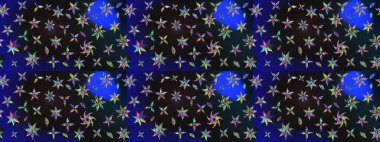 Küçük çiçekteki sevimli çiçek deseni. Raster deseni. Gri renkte yaz çiçekleri. Raster illüstrasyonu.