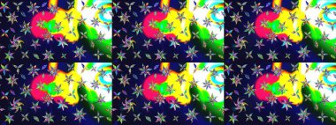 Raster illüstrasyonu. Çizim çiçek deseni duvar kâğıdı olarak kullanılabilir. Gri renkli çiçekler.