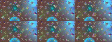 Çiçekli çiçek deseni, suluboya. Kahverengi renkli çiçekler. Düz Çiçek Elementleri Tasarımı. Raster illüstrasyonu. Renkli Bahar Teması çizim şablonu.