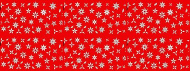 Kırmızı renkte çiçekler. Renkli Bahar Teması eskiz kalıbı. Raster illüstrasyonundaki çiçek desenli çizim. Düz Çiçek Elementleri Tasarımı.