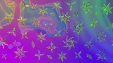 Güzel kumaş deseni. Renkli Yaz Temalı eskiz kalıbı. Raster Illustrasyon 'daki Çiçek Deseni' nin son moda çizimi. Düz Çiçek Elementleri Tasarımı.