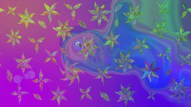 Motley illüstrasyonu. Küçük çiçekte güzel bir desen. Çiçekli bahar çiçekleri. Küçük renkli çiçekler. Moda baskıları için zarif bir şablon.