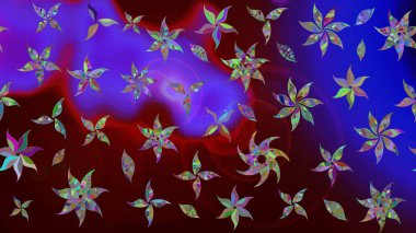 Suluboya tarzında kahverengi renkte. Küçük çiçekli yay deseni çiz. Raster illüstrasyonu.