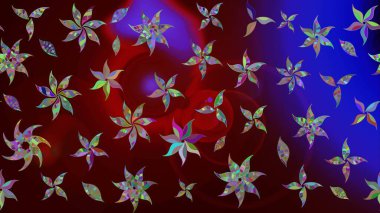 Üzerinde gelincikler ve vadi zambakları olan renkli çiçek desenli nakış deseni. Tekstil tasarımı için kahverengi renkli geleneksel halk çiçekleri buketi.