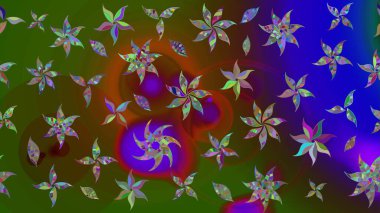 Yumuşak, yeşil renkli bahar çiçekleri. Çiçekli yumuşak bir eskiz şekli. Raster çiçekleri klasik tarzda çizilmiş. Raster illüstrasyonu.