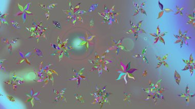 Arkaplan dokusu, duvar kağıdı, çiçek temalı gri renkler. Soyut etnik raster çizim kalıbı. Kabile sanatı boho baskısı, klasik çiçek arkaplanı.