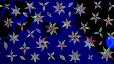 -Mavi çiçekler. Çiçek kompozisyonu. Küçük çiçekte güzel bir desen var. Çiçek arkaplan. Raster deseni. Çiçek kolajı. Doğa.