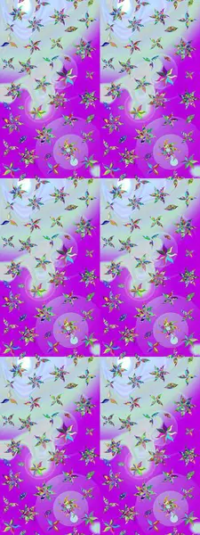 Desen, çizim, çiçek sınırı. Çiçek çelengi. Kıvırcık, parlak örgü. Eski moda arka plan. Raster illüstrasyonu. Güzel, pürüzsüz kumaş, tuval..