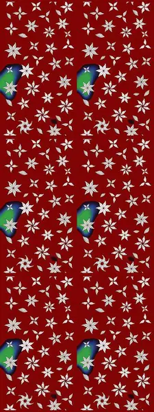 Çiçekli karalama şeklinde Raster çiçek deseni. Yumuşak, bahar çiçekli arka plan. Kırmızı renkte çiçekler.