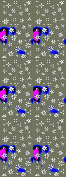 Parlak renkli çiçekli ve yeşil yapraklı harika bir çiçek deseni. Moda baskıları için zarif bir şablon. Modern çiçek arkaplanı. Halk stili.