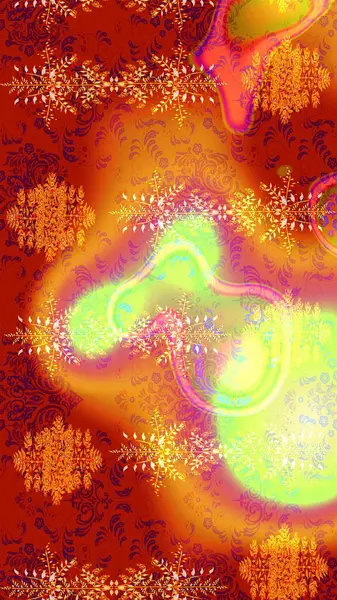 Yumuşak, bahar çiçekli arka plan. Çiçekli karalama şeklinde Raster çiçek deseni. Kırmızı, turuncu ve sarı renkte çiçekler.