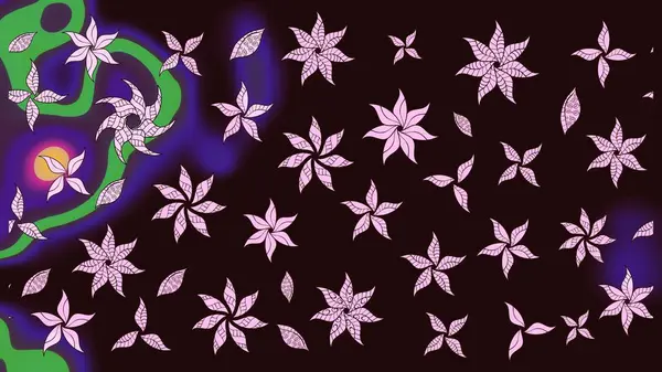 Raster Moda kumaş deseni. Şirin çiçekler. Çizgi çizimi deseni.