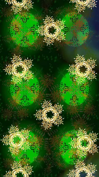 Güzel dekorasyon. Kışın sembolü. Yeşil, mavi ve gri renkli suluboya kar taneleri. İllüstrasyon kar tanesi.