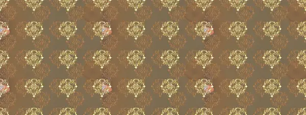 Kusursuz altın desen. Raster oryantal süs. Kahverengi, bej ve turuncu renklerde altın desenli altın elementler.