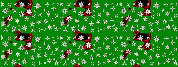 Raster illüstrasyonu. Raster illüstrasyonundaki çiçek desenli çizim. Güzel kumaş deseni. Yeşil renklerde.