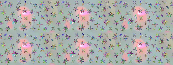 Raster illüstrasyonu. Şirin çiçek elementleri. Renkli Bahar Teması eskiz kalıbı. Taslak desenli, modaya uygun kumaş deseni. Düz Çiçek Elementleri Tasarımı.