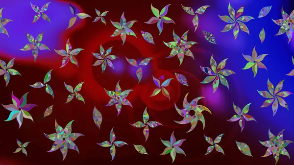 Renkli Bahar Teması eskiz kalıbı. Süslü kumaş deseni. Raster illüstrasyonundaki çiçek desenli çizim. Düz Çiçek Elementleri Tasarımı.