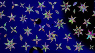 Moda baskıları için zarif bir şablon. Modern çiçek arkaplanı. Halk tarzı. Parlak renkli çiçekleri ve mavi yaprakları olan harika bir çiçek deseni..