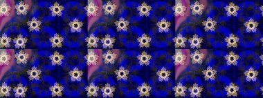 Raster illüstrasyonu. Mavi, siyah ve gri renkte kristal kar taneleri.