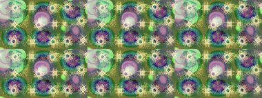 Kış kar taneleri, raster arka plan. Yüzey için tekrarlanan doku, ambalaj kağıdı, yeşil, nötr ve mavi renkler üzerine kar tanesi.