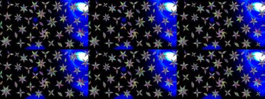 Raster illüstrasyonu. Çiçek süslemeli çizim deseni. Siyah renkte çiçekler.