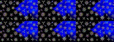 Vadinin çiçekleri siyah renklerde. Çiçeksel çizim kalıbının çizimi.