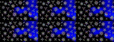 Sketch Colour Spring Theme eskiz kalıbı. Siyah renkli çiçekler. Sevimli çiçek raster deseni. Düz Çiçek Elementleri Tasarımı.