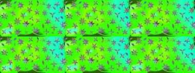 Raster illüstrasyonu. Yeşil renkli çiçekler. Küçük çiçekte sevimli çiçek deseni var..