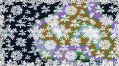 Renkli Bahar Temalı Kusursuz Arkaplan. Düz Çiçek Elementleri Tasarımı. Gri renkli çiçekler. Güzel çiçek deseni..