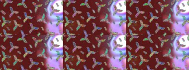 Kırmızı, kahverengi ve nötr renklerde tatlı kar taneleri. Basit bir kar tanesi. Soyut duvar kâğıdı, ambalaj dekorasyonu. Kışın sembolü, mutlu noeller, mutlu yeni yıl kutlaması Raster illüstrasyonu..