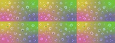 Düz Çiçek Elementleri Tasarımı. Çiçek desenli çizim. Raster illüstrasyonu. Renkli Bahar Teması eskiz kalıbı. Asya tekstil tarzında. Tarafsız renklerde çiçekler.