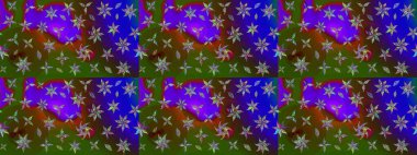 El çizimi Raster çizimi. Çizim çiçek deseni duvar kağıdı, web sitesi arka planı, ambalaj kağıdı, davetiye, broşür, afiş veya web sitesi için kullanılabilir. Parlak elementlerin.