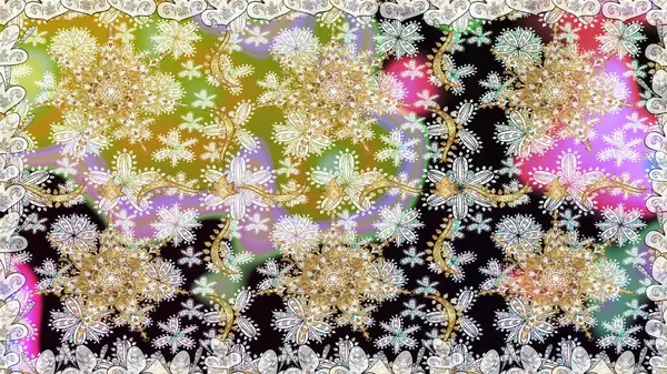 Noel, kar tanesi, yeni yıl. Tarafsız renklerde, altın elementlerle kusursuz klasik desen. Tarafsız renklerde altın desenli altın elementler.