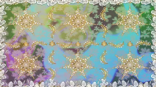 Kış sembolü, Mutlu Noeller, Mutlu yıllar 2019. Soyut duvar kâğıdı, ambalaj dekorasyonu. Tarafsız renklerde raster altın desen. Altın kar taneleri basit, pürüzsüz desen.