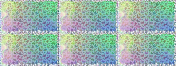 Kusursuz desen. Raster. Kağıt, kumaş ve ambalaj için uygun. Mavi sevimli arka planda kelebekler.