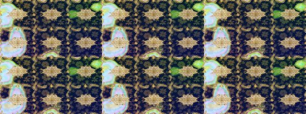 Цветочный орнамент парчи текстильный узор, стекло, металл с цветочным узором на синих цветах с золотыми элементами. Классический растровый рисунок.