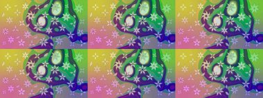 Manzaralı çiçek deseni. Çiçek kompozisyonu, el boyası, hassas şablon. Üst manzara, yumuşak yeşil renk tarzı. Sevgililer günü ve tebrik kartı konsepti için şık bir davet.