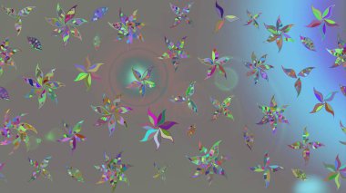 Gri renkli çiçekler. Çiçekli karalama şeklinde Raster çiçek deseni. Yumuşak, bahar çiçekli arka plan.