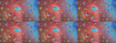 Çiçekli karalama şeklinde Raster çiçek deseni. Pembe renkli çiçekler. Nazik, narin çiçek arkaplanı.