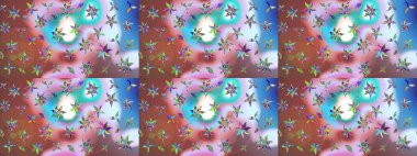 Tarafsız renklerde çiçekler. Doodle tarzı. Renkli nötr çizim kalıbı. Elle çizilmiş sonbahar çiçeği deseni. Tekstil ve kapak tasarımı için mükemmel.