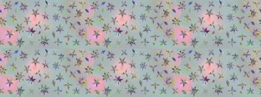 Çiçekli çizim şekli. Düz Çiçek Elementleri Tasarımı. Gri renkli çiçekler. Renkli Bahar Teması çizim şablonu.