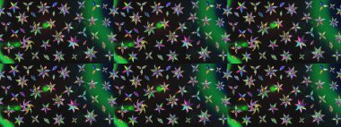 Çiçekler suluboya eskiz deseni. Raster Stili kumaş deseni.