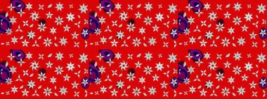 Küçük çiçekteki sevimli çiçek deseni. Kırmızı renkte çiçekler.