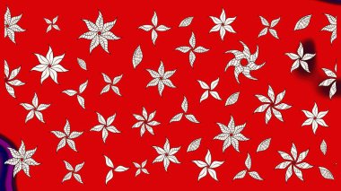 Moda baskıları için zarif bir şablon. Halk tarzı. Modern çiçek arkaplanı. Parlak renkli çiçekleri ve kırmızı yaprakları olan harika bir çiçek deseni..