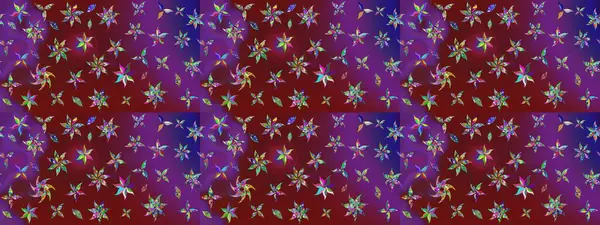 Kırmızı çiçekli eskiz deseni, suluboya çiçek deseni, sevimli çiçek, duvar kağıdı, kart ya da kumaş için fayanslı. Raster - stok.