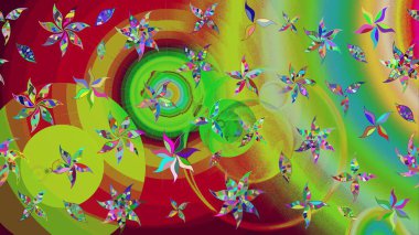 Güzel kumaş deseni. Düz Çiçek Elementleri Tasarımı. Raster illüstrasyonu. Karalama çiçeği. Zentangle soyut çiçekleri. Renkli Bahar Teması çizim şablonu.