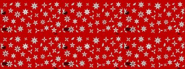 Raster düz çiçek çizim deseni. Hediye ambalaj kağıdı, tebrik kartları, posterler ve pankart tasarımı. Kırmızı renkte çiçekler.